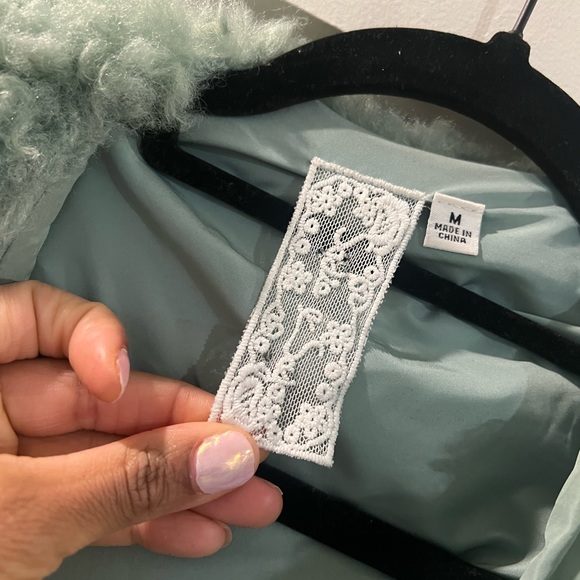 Mint faux Sherpa Coat - Picture 3 of 3